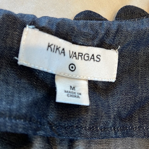 Kika Vargas x Target Women’s Dark Chambray Button Up Baby Doll Puff Sleeve Top M - Picture 10 of 11